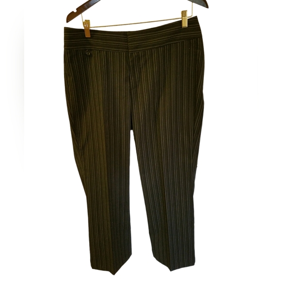 Dockers Pants - Dockers Petites Women's Mid Rise Curvy Black Gray Stripes April Pants  Size 12P